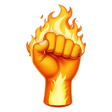 flaming fist, emoji sticker
