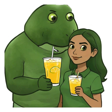 White guy and Mexican girl getting drinks sticker