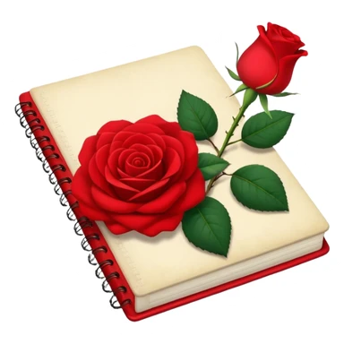 notebook  and rose sticker