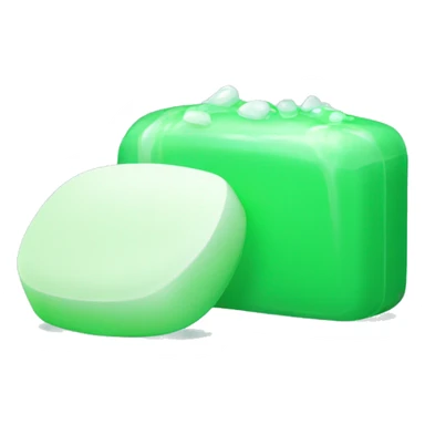Bright green soap and lots of white foamGreen soap sticker