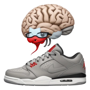 Brain with jordans on sticker
