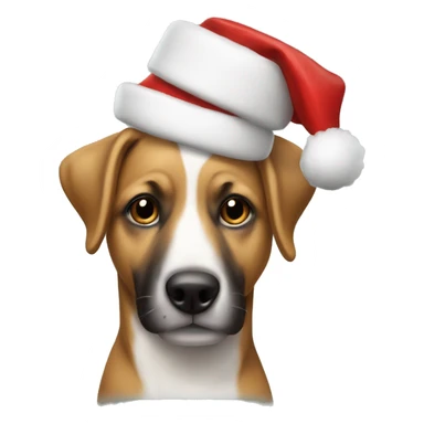 Perro con gorrito navideño  sticker