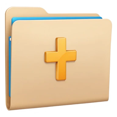 document folder with a plus sign on the cover, representing an additional or other category sticker