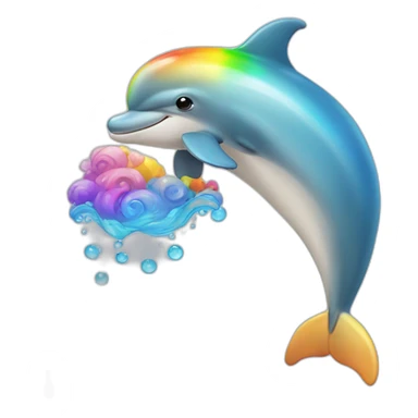 dolphin with rainbow sticker