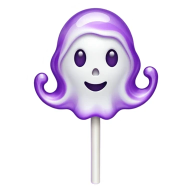 ghost lolipop purple and white sticker