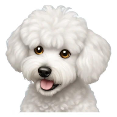 Bichon frise poodle mix fluffy dog happy  sticker