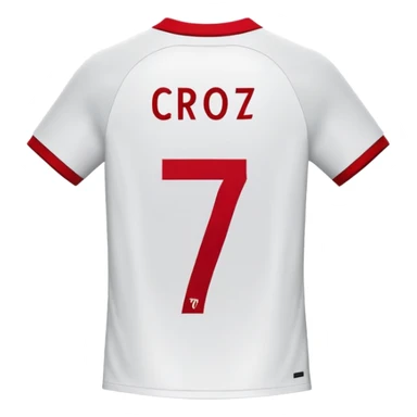 soccer jersey with number 7 and CR7 text sticker