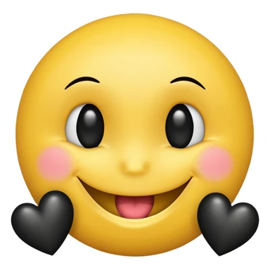 Smiley qui sourit avec des cœur noir sticker