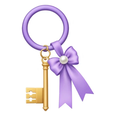 aesthetic key with a lilac style ribbon and pearls sticker