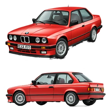 red 1991 bmw e30 318is sticker