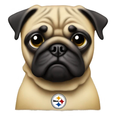 Pittsburgh Steelers pug sticker
