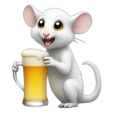 Ghost possum drinking beer sticker