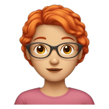 red hair girl in glass sticker