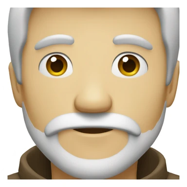 demandy white with a small beard sticker