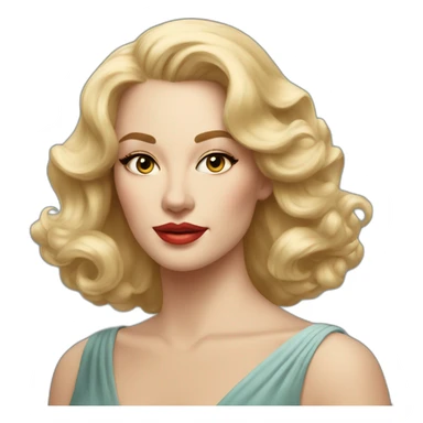 A stunning portrait of a beautiful blonde woman, reminiscent of classic Hollywood glamour sticker