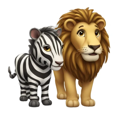 lion and zebra sticker