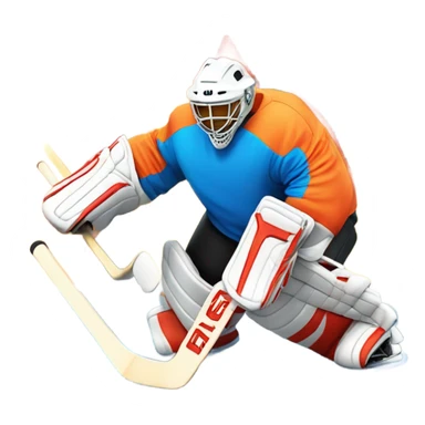 Hockey playing goalie with fire and ice sticker