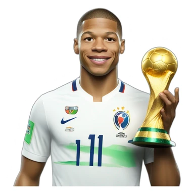 Mbappé avec la coupe du monde sticker