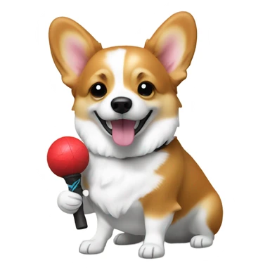 a corgi hold a kendama sticker