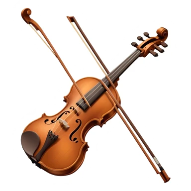 A violin with its bow. It has eyes and a smiling mouth. sticker