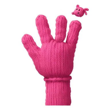 knitting hand with pinkie up sticker