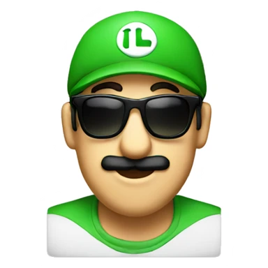 luigi in a sunglasses sticker