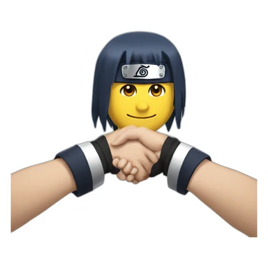 Naruto shaking hands Emmanuel Macron sticker