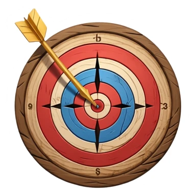 A target with an arrow in the center sticker