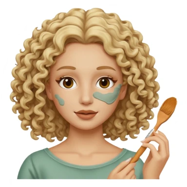 clay mask woman blond curly sticker