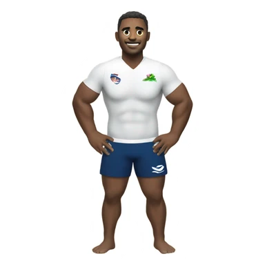 Rugby player on the beach sticker