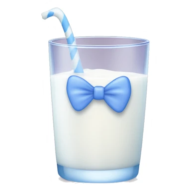 Glass of milk with a Periwinkle bow sticker