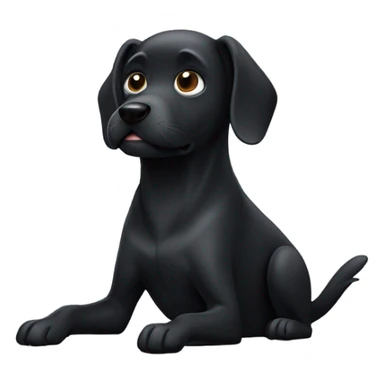 Black dog with hand salute sticker