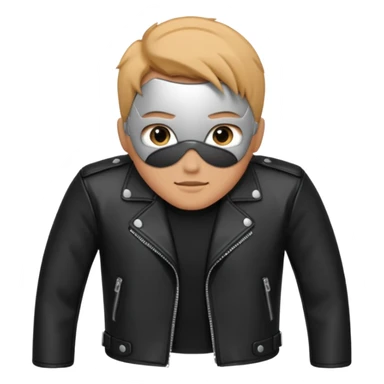 Black leather jacket with black shirt  sticker