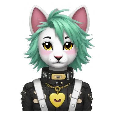 Anthro Punk Fursona Collar  sticker