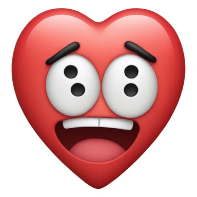 Heart face with sour reaction sticker