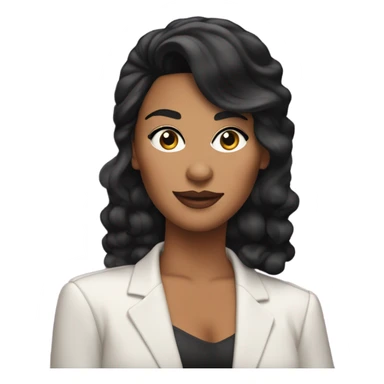 Tanned woman with black hair dressed in 1990s r&b hair, makeup, and attire  sticker