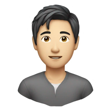 asian male with flow haircut sticker