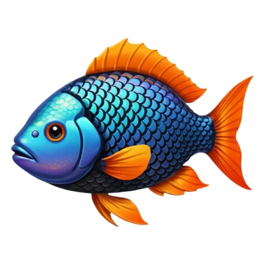 Orange siyah Fish sticker