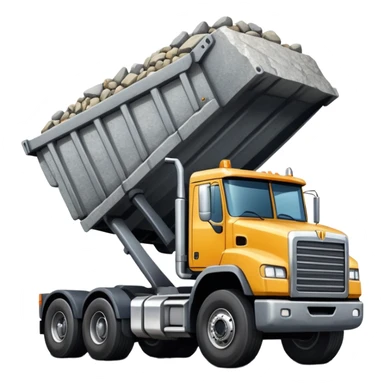 18 wheeler dumping rocks sticker