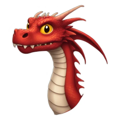 Red dragon with black eyes sticker