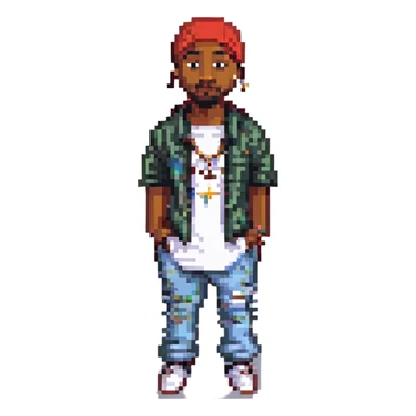 2Pac в полный рост, no background sticker