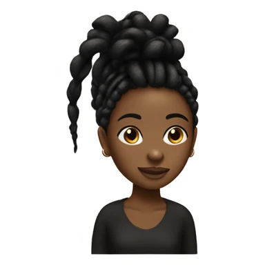 black caramel skin girl emoji with black dreadlocks   sticker