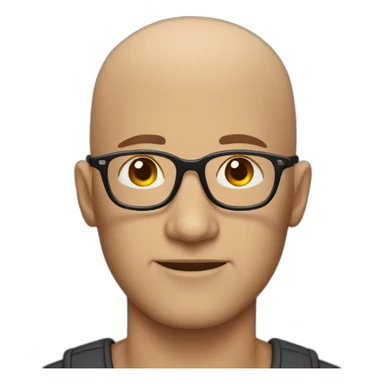 bald man in glasses sticker