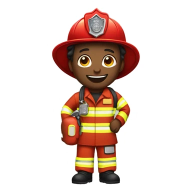 Firefighter with birthday cake sticker