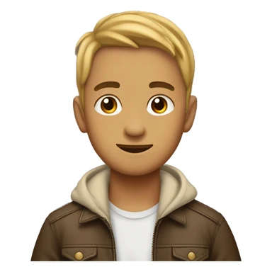 chico con pelo chino y chamarra de piel sticker