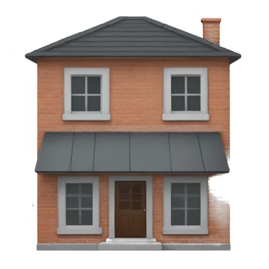house made of bricks, with dark grey windows and grey flat roof sticker