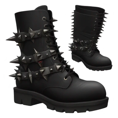 platform boots gothic with spikes sticker