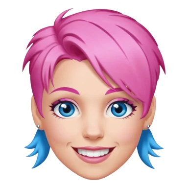 P!nk Singer with pink hair, blue eyes sticker