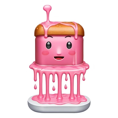  SPAM meat melted pink dripping sauce vapor statue sticker