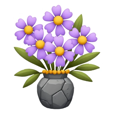 a bouquet made of rock flowers sticker